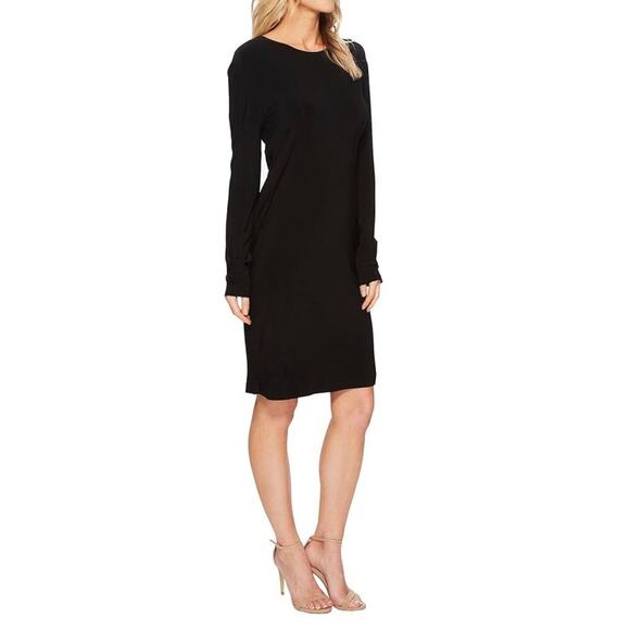 Norma Kamali Black Midi Long Sleeve Dress Size Medium - Picture 1 of 7